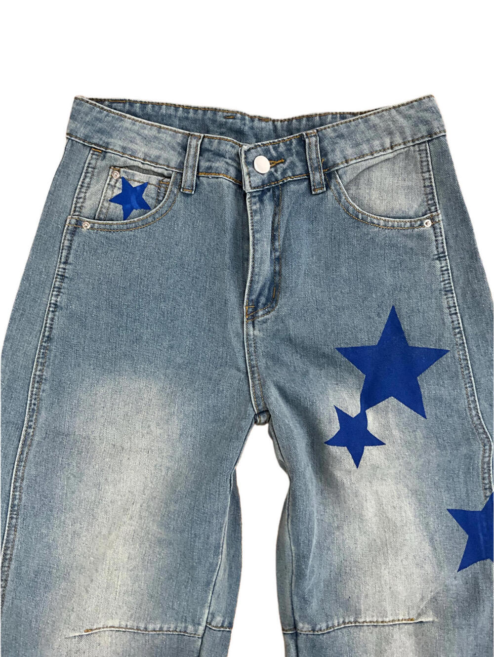 NWT BARREL Y2K SZ M Streetwear High Rise Slouchy Ankle Cropped Denim Star Jeans - Picture 3 of 7